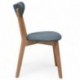 Silla de comedor MELAKA tapizada en tela y patas de madera de roble