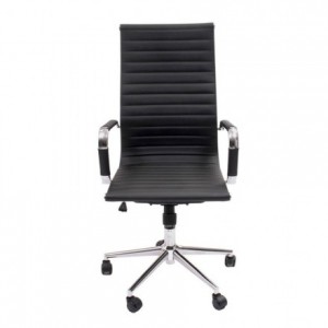 Sillón de despacho MANAGER, tapizado en polipiel, base color cromo, respaldo alto, 64x62x105/115 cm