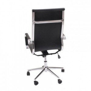 Sillón de despacho MANAGER, tapizado en polipiel, base color cromo, respaldo alto, 64x62x105/115 cm